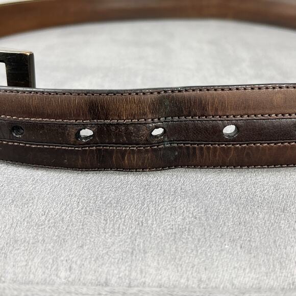 Mezlan Men’s Belt 4929 Brown Leather Woven Inlay Made in Spain Mens Size 36 - Picture 5 of 12